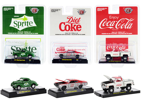 "Coca-Cola & Sprite" Release #12 (3 Piece Set) Limited Edition to 9,600 pieces Worldwide 1/64 Diecast Models by M2 Machines