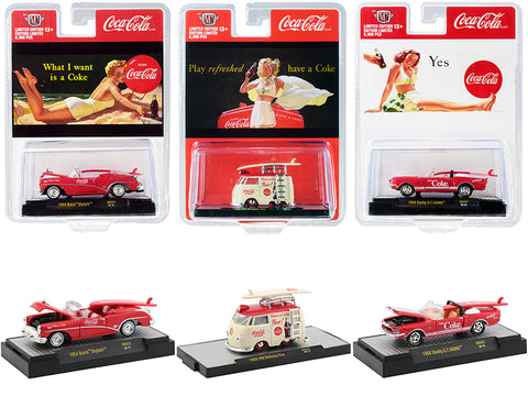 "Coca-Cola Bathing Beauties" (3 Piece Set - with Surfboards) Limited Edition to 6,980 pieces Worldwide 1/64 Diecast Models by M2 Machines