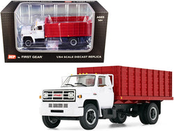 GMC 6500 Grain Truck White and Red 1/64 Diecast Model by DCP/First Gear