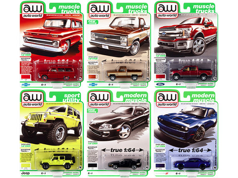 "Autoworld Premium 2021" Set A (6 Piece Set) Release #3 1/64 Diecast Models by Autoworld