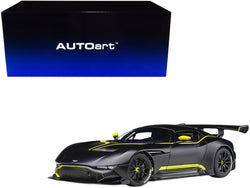 Aston Martin Vulcan Matte Black with Lime Green Stripes 1/18 Model Car by AUTOart