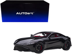 2019 Aston Martin Vantage RHD (Right Hand Drive) Jet Black with Red Interior 1/18 Model Car by AUTOart