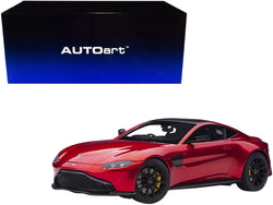 2019 Aston Martin Vantage RHD (Right Hand Drive) Hyper Red Metallic with Carbon Top 1/18 Model Car by AUTOart