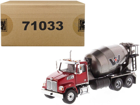 Western Star 4700 SF Concrete Mixer Metallic Red with Gray Body 1/50 Diecast Model by Diecast Masters