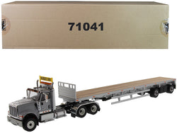 International HX520 Tandem Tractor Light Gray with 53' Flat Bed Trailer 'Transport Series" 1/50 Diecast Model by Diecast Masters