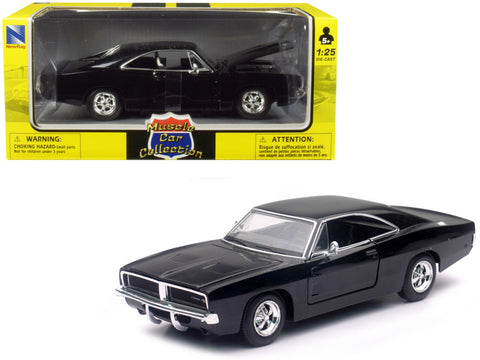 1969 Dodge Charger R/T Black "Muscle Car Collection" 1/25 Diecast Model Car by New Ray