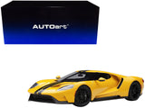 2017 Ford GT Triple Yellow with Black Stripes 1/18 Model Car by AUTOart