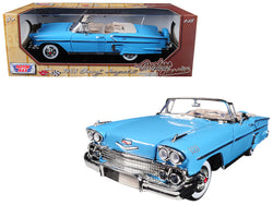 1958 Chevrolet Impala Convertible Light Blue "Timeless Classics"  1/18 Diecast Model Car by Motormax