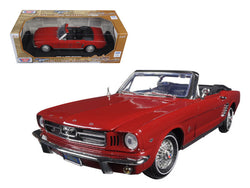 1964 1/2 Ford Mustang Convertible Red "Timeless Classics" 1/18 Diecast Model Car by Motormax