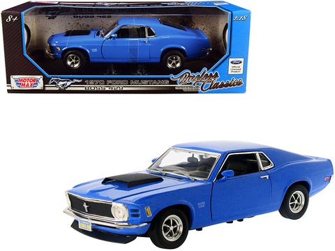 1970 Ford Mustang Boss 429 Dark Blue "Timeless Classics" Series 1/18 Diecast Model Car by Motormax