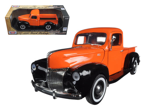 1940 Ford Pickup Truck Orange "Timeless Classics" 1/18 Diecast Model by Motormax