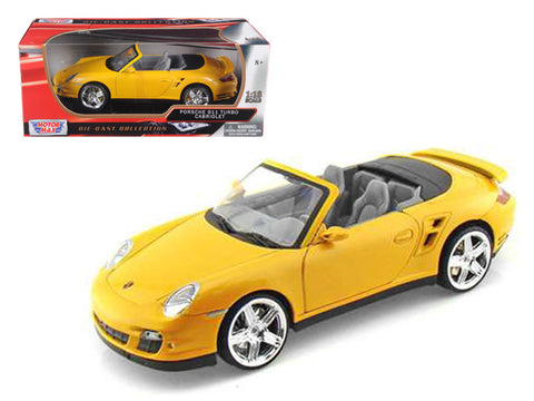 Porsche 911 (997) Turbo Convertible Yellow 1/18 Diecast Model Car by Motormax
