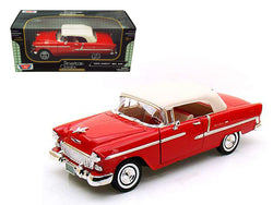 1955 Chevrolet Bel Air Convertible Soft Top Red 1/18 Diecast Model Car by Motormax