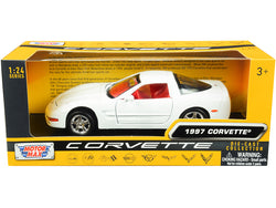 1997 Chevrolet Corvette C5 Coupe White with Red Interior "History of Corvette" Series 1/24 Diecast Model Car by Motormax"