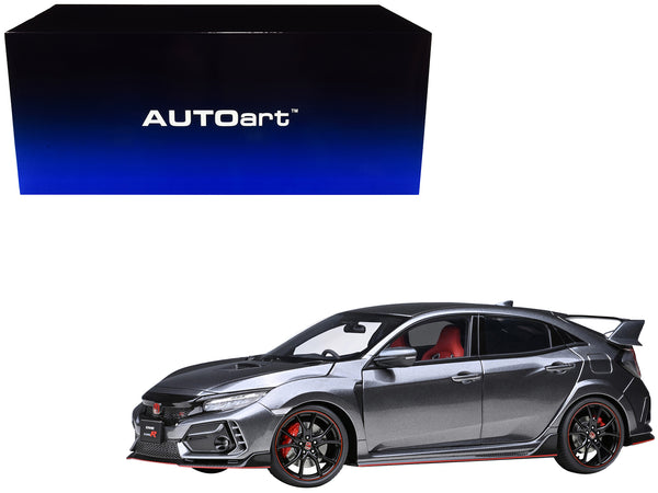 2021 Honda Civic Type R (FK8) RHD (Right Hand Drive) Polished Metal Gray Metallic 1/18 Model Car by AUTOart