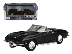 1967 Chevrolet Corvette Black Convertible 1/24 Diecast Model Car by Motormax