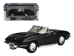 1967 Chevrolet Corvette Black Convertible 1/24 Diecast Model Car by Motormax