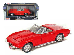 1967 Chevrolet Corvette Red Convertible 1/24 Diecast Model Car by Motormax