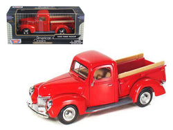 1940 Ford Pickup Truck Red 1/24 Diecast Model by Motormax