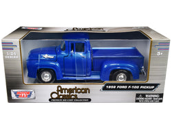 1956 Ford F-100 Pickup Truck Blue Metallic "American Classics" Series 1/24 Diecast Model by Motormax