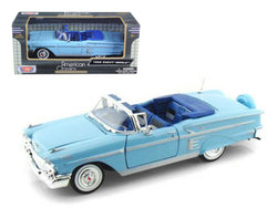 1958 Chevrolet Impala Blue 1/24 Diecast Model Car by Motormax