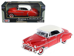 1950 Chevrolet Bel Air Red 1/24 Diecast Model Car by Motormax