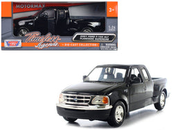 2001 Ford F-150 XLT Flareside Supercab Pickup Truck Black 1/24 Diecast Model by Motormax