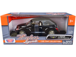 Chrysler PT Cruiser Convertible Styling Study Black with Matte Gray Soft Top "Timeless Legends" Series 1/24 Diecast Model Car by Motormax