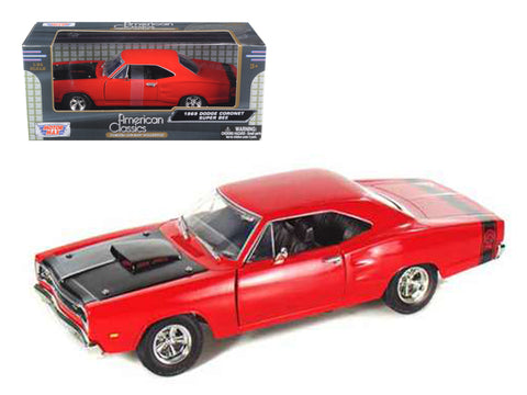 1969 Dodge Coronet Super Bee Red 1/24 Diecast Model Car by Motormax