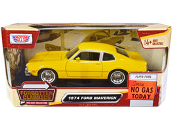 1974 Ford Maverick Yellow "Forgotten Classics" Series 1/24 Diecast Model Car by Motormax