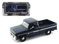 1966 Chevrolet C10 Fleetside Pickup Truck Dark Blue 1/24 Diecast Model by Motormax