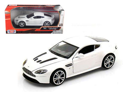 Aston Martin V12 Vantage Pearl White 1/24 Diecast Model Car by Motormax