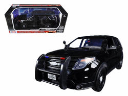 2015 Ford Utility Interceptor Utility Special Service Black Police Car 1/18 Diecast Model Car by Motormax