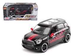 Mini Cooper S Countryman #32 Black with Red Graphics "GT Racing" Series 1/24 Diecast Model Car by Motormax