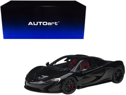McLaren P1 Fire Black with Red and Black Interior 1/18 Model Car by AUTOart