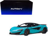 Mclaren 600LT Fistral Blue and Carbon 1/18 Model Car by AUTOart
