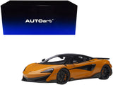 Mclaren 600LT Myan Orange and Carbon 1/18 Model Car by AUTOart