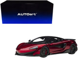 Mclaren 600LT Vermillion Red and Carbon 1/18 Model Car by AUTOart