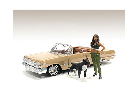 "Lowriderz" Figure #4 and a Dog for 1/18 Scale Models by American Diorama