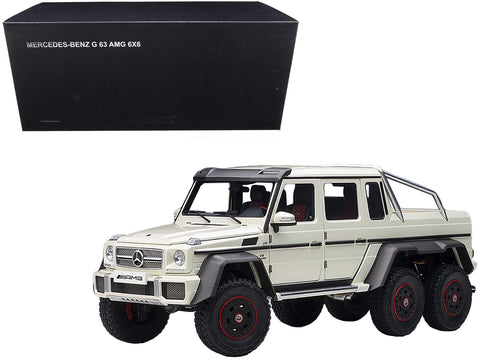 Mercedes Benz G63 AMG 6x6 Designo Diamond White with Carbon Accents 1/18 Model by AUTOart
