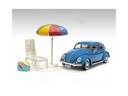 "Beach Girls" Accessories (Beach Chair, Beach Umbrella and Duffle Bag) for 1/18 Scale Models by American Diorama