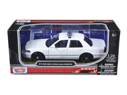 2010 Ford Crown Victoria Unmarked Police Interceptor "Custom Builder's Kit" Series White 1/24 Diecast Model Car by Motormax