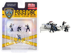 "Police Line" (6 Piece Diecast Set - 4 Figures and 2 Accessories) Limited Edition to 4,800 pieces Worldwide for 1/64 Scale Models by American Diorama