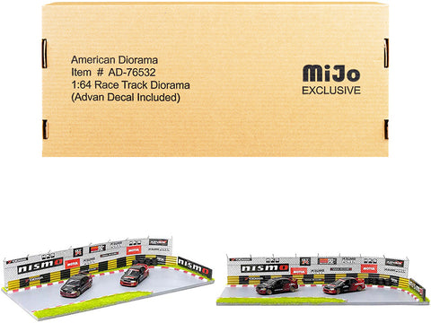 "Advan Race Track Diorama with Decals and Accessories" for 1/64 Scale Models by American Diorama