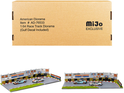 Gulf Oil Race Track Diorama with Decals and Accessories" for 1/64 Scale Models by American Diorama