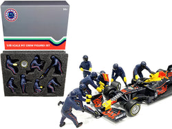 "Formula One F1 Pit Crew" (7 Figure Set) Team Blue Release #1 for 1/18 Scale Models by American Diorama