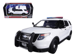 2015 Ford Interceptor Unmarked Utility Car with Light Bar White 1/24 Diecast Model Car by Motormax