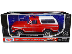 1978 Ford Bronco Fire Department Unmarked Red "Law Enforcement and Public Service" Series 1/24 Diecast Model by Motormax