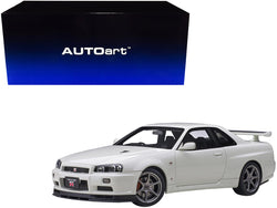 Nissan Skyline GT-R (R34) V-Spec II RHD (Right Hand Drive) White Pearl 1/18 Model Car by AUTOart