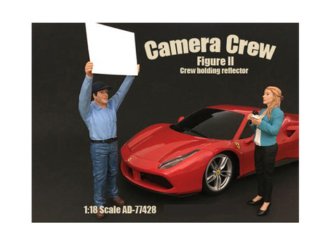 "Camera Crew" Figure #2 "Crewman Holding Reflector" For 1:18 Scale Diecast Models by American Diorama